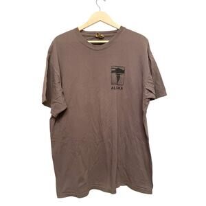 The Mountain Alaska Fishing T-shirt‎ Men Size XXL Brown Vintage Crew Neck USA